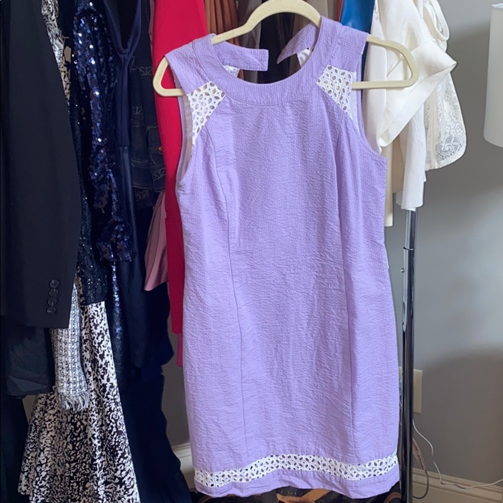 Stunning Lauren James purple & white dress.